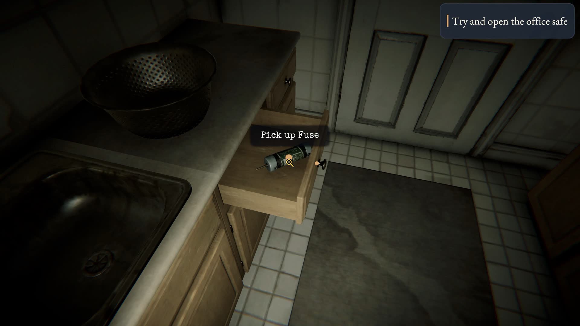 Hollowmere — A kitchen drawer open on a ceramic fuse